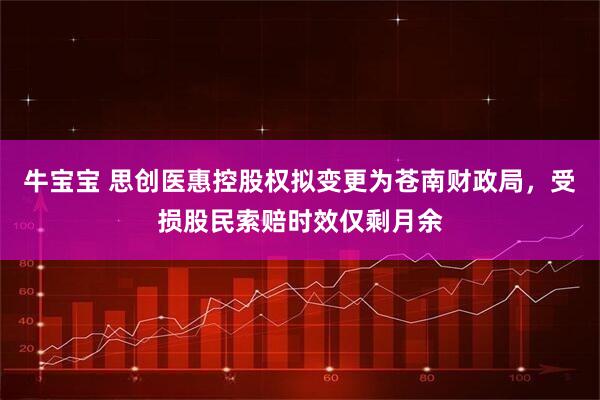 牛宝宝 思创医惠控股权拟变更为苍南财政局，受损股民索赔时效仅剩月余