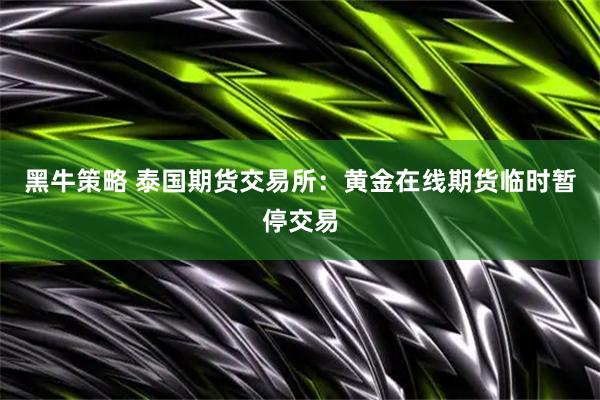 黑牛策略 泰国期货交易所：黄金在线期货临时暂停交易