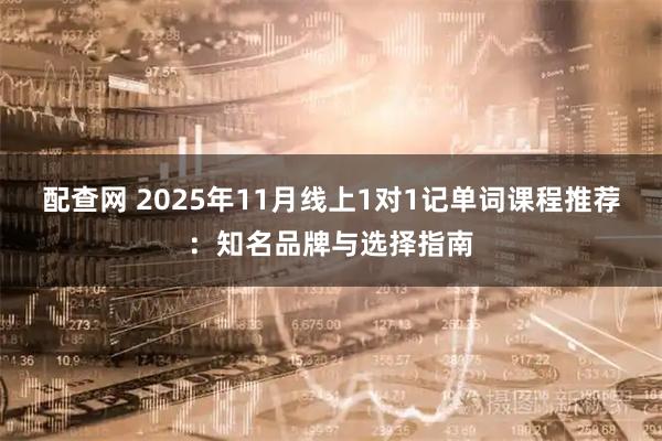 配查网 2025年11月线上1对1记单词课程推荐：知名品牌与选择指南